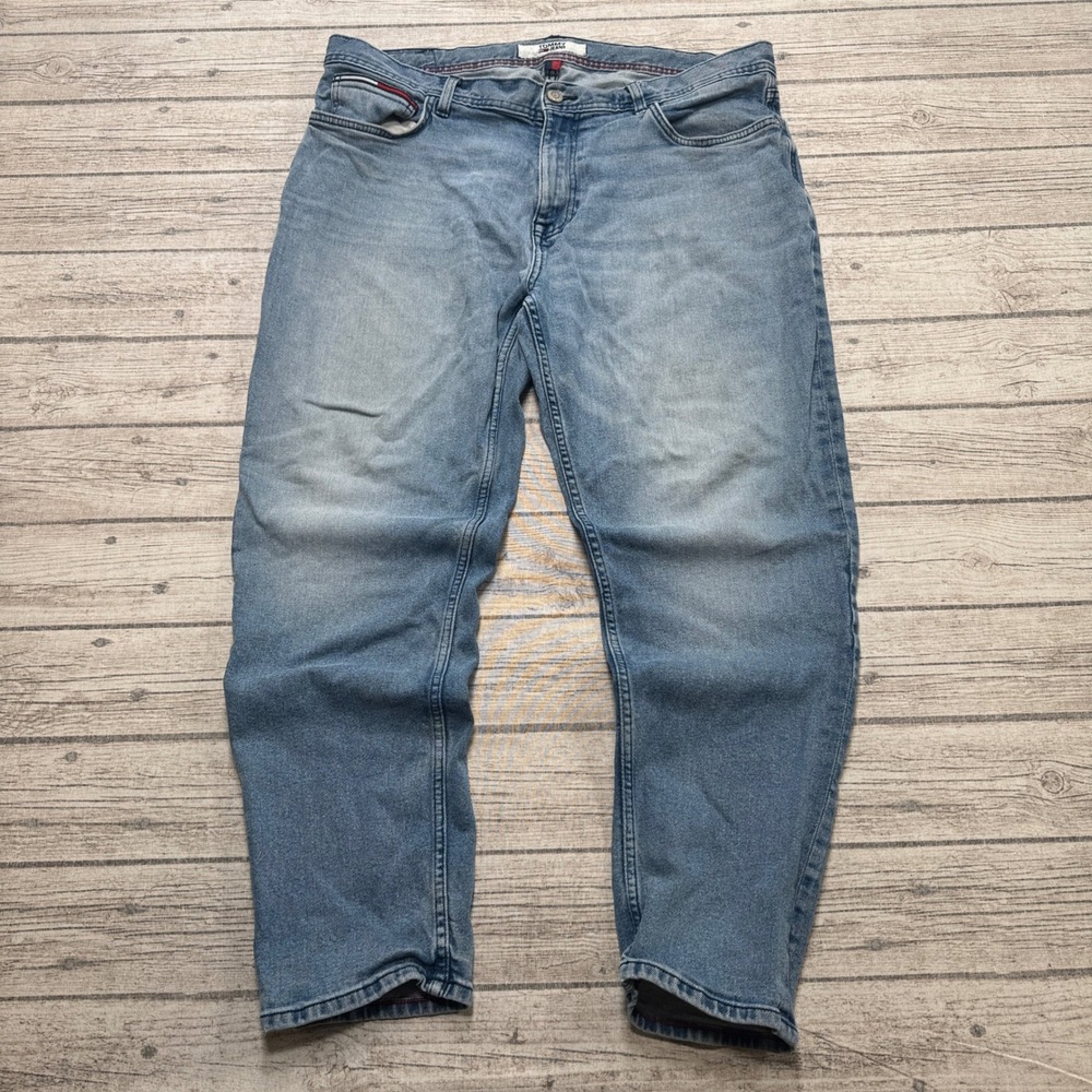 Tommy Jeans Men's 36x32 Blue Light Wash Straight Leg Mid Rise Classic Fit Retro
